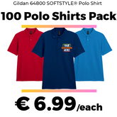 100 Gildan SoftStyle® 64800 Double Piqué Polo