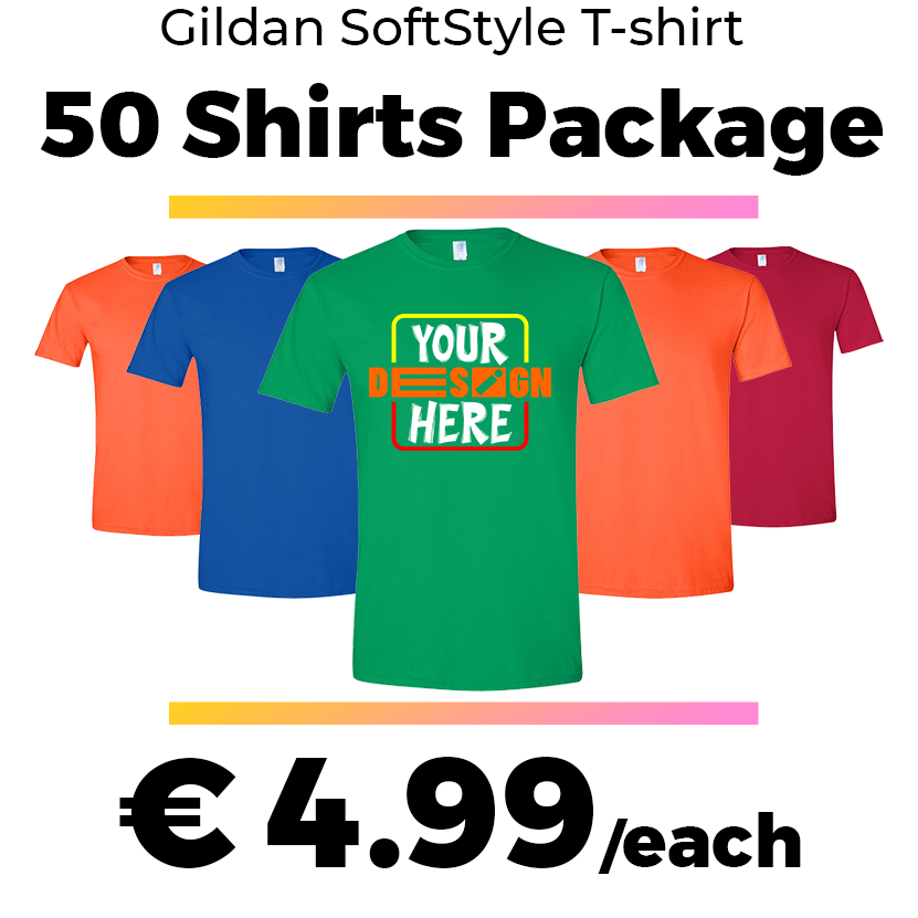 50 Gildan SoftStyle® T-shirts Package Deal